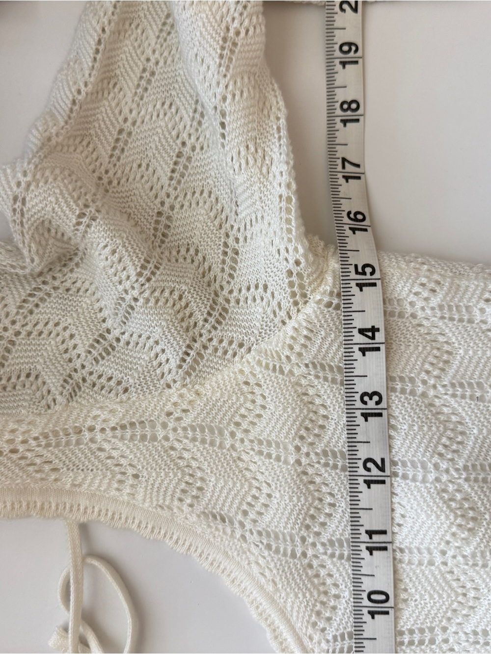 Hollister Cream Crochet bell sleeve Knit Long Sleeve Mini Dress Beachy Boho Med - Picture 7 of 8